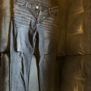 Ripped black jeans wore once